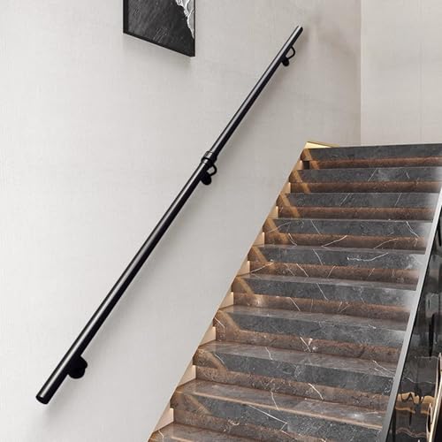SZITW Treppenhandlauf für Außentreppen oder Innentreppen, Treppengeländerhandläufe mit schmiedeeisernen Halterungen und Metallschrauben, rutschfeste Korridor-Stützstange (90 cm) von SZITW