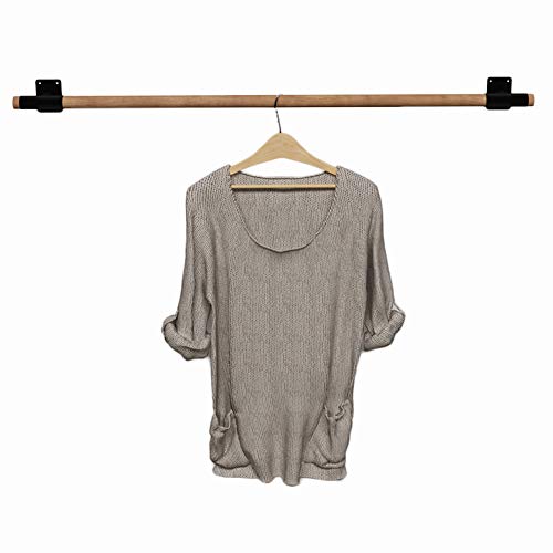 SZITW Wandaufhänger für Bekleidungsgeschäfte, Retro-Schmiedeeisen-Massivholz-Wandregale, Herren-, Damen- und Kindereinzelhandel, kommerzielle Bekleidungsgeschäfte (B 120 cm) von SZITW