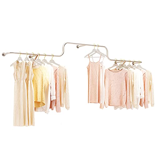SZITW Wandmontierter Ausstellungsständer für Bekleidungsgeschäfte, Gold, Wandregale aus Eisenmetall für Bekleidungsgeschäfte, Kleiderständer für Herren, Damen, Kinder, Einzelhandel, gewerbliche Kl SZITW Wandmontierter Ausstellungsständer für Bekleidungsgeschäfte, Gold, Wandregale aus Eisenmetall für Bekleidungsgeschäfte, Kleiderständer für Herren, Damen, Kinder, Einzelhandel, gewerbliche Kl von SZITW
