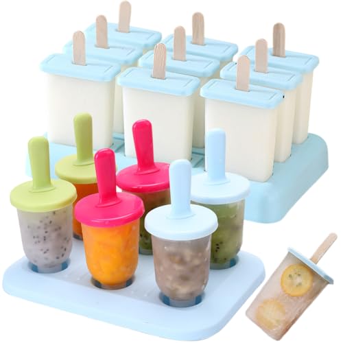 Eisformen Silikon, 15 Eisformen Eis am Stiel, Eisformen mit Wiederverwendbar Formen, Kleine und Große Eisformen Kleine Eisbehälter, Eis Formen für Stieleis von SZJFYMQ