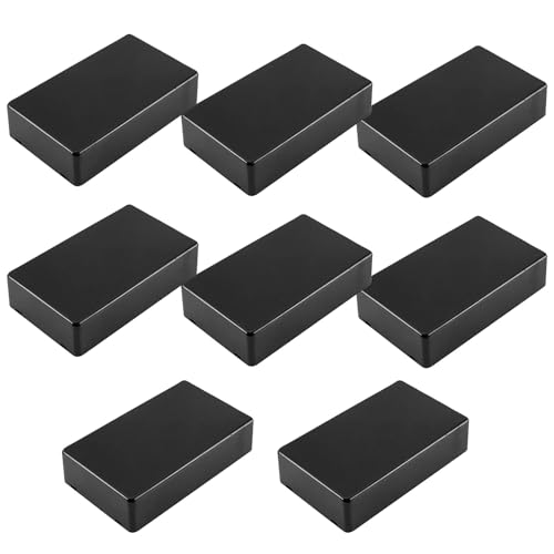 Anschlussdose, 8 Stück wasserdichte Anschlusskästen, Schwarz Electronic Projekt Box, Elektronische Gehäuse aus Kunststof, 100 X 60 X 25 mm (Schwarz), für DIY Stromabzweigdose von SZKKQKJ
