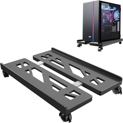 SZKKQKJ Geeignet für PC-Tower-Computerständer, mobilen CPU-Ständer, mit Vier Rädern, Computer-Desktop-Ständer, CPU-Wagen unter dem Gamer-Schreibtisch, schwarz von SZKKQKJ