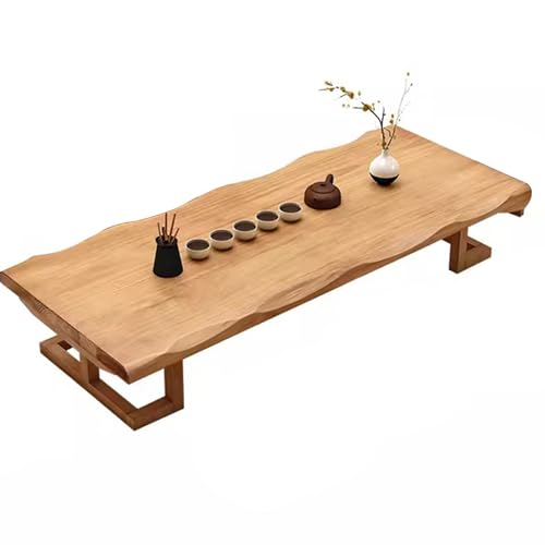 Couchtisch aus Massivholz, japanischer niedriger Tisch, Boden, Esstisch, Holztisch für Bodensitzstühle und Hocker, Empfangstisch (100 x 50 x 35 cm) von SZKTHD