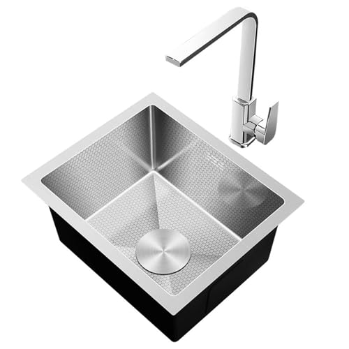 Küchenspüle Aus Edelstahl 304 Mit Wasserhahn Balkonspüle Kleine Barspüle Unterbau- Oder Einbauspüle Rostfrei Leicht Zu Reinigen(38X30CM) von SZKTHD