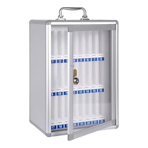 SZKTHD 12/24/36/48/60 Steckplätze Aluminiumlegierung mit Griff Großraum-Handyaufbewahrungsbox mit Schloss Für Klassenzimmer, Werkstätten und Sporthallen(24) von SZKTHD