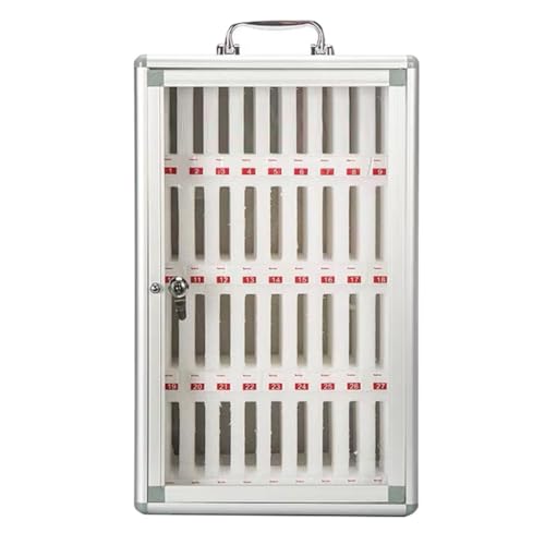 SZKTHD 12/24/36/48/60 Steckplätze Aluminiumlegierung mit Griff Wandmontierter Handy-Aufbewahrungsschrank Tragbar Für Klassenzimmer, Werkstätten und Sporthallen(36) von SZKTHD
