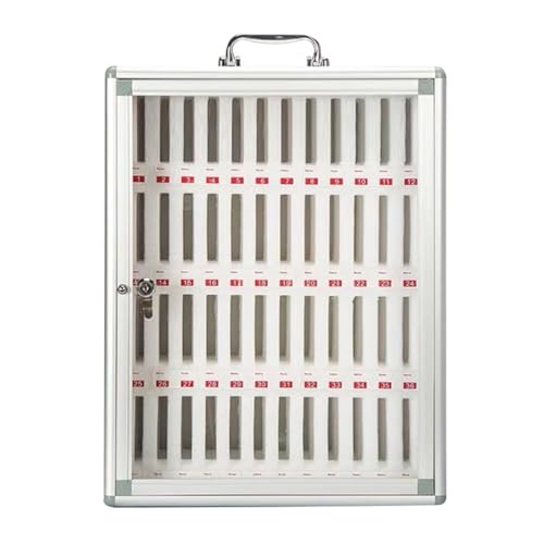 SZKTHD 12/24/36/48/60 Steckplätze Aluminiumlegierung mit Griff Wandmontierter Handy-Aufbewahrungsschrank Tragbar Für Klassenzimmer, Werkstätten und Sporthallen(48) von SZKTHD