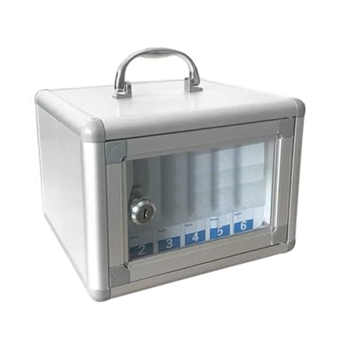 SZKTHD 6/12/24/36/48/60 Steckplätze Aluminiumlegierung mit Griff Handy-Aufbewahrungsschrankhalterung Tragbar Für Klassenzimmer, Werkstätten und Sporthallen(6) von SZKTHD