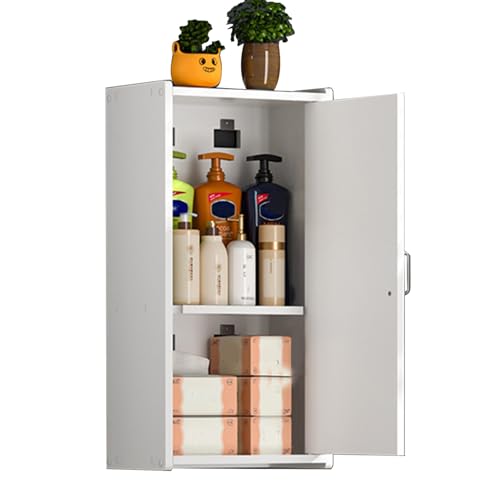 SZKTHD Badezimmer-Wandschrank Wasserdichter PVC-Aufbewahrungsschrank Mit Haken Großer Hängeschrank Für Bad, Küche Und Balkon(61x30x20cm) von SZKTHD
