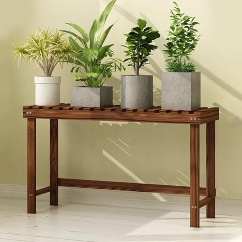 SZKTHD Blumenständer Aus Holz Mehrstöckiges Pflanzenregal Für Innen Balkon-Pflanzenständer Sukkulentenhalter Pflanzentreppe Für Innen Und Außen(Brown,98X25X45CM) von SZKTHD