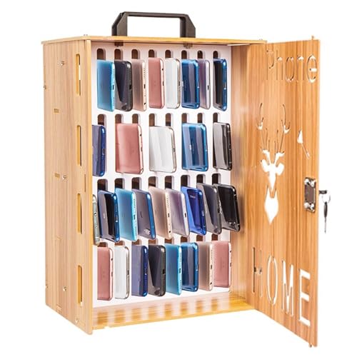 SZKTHD Handy-Schließfach Mit 16/36 Fächern Wandmontierter/freistehender Handy-Aufbewahrungsschrank Aus Holz Für Klassenzimmer Büro Konferenz Fitnessstudio(36 grids) von SZKTHD