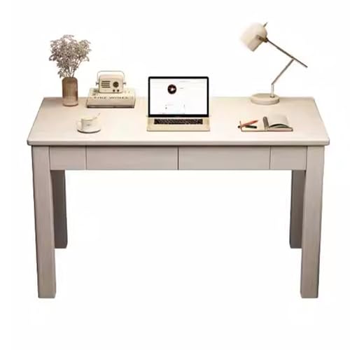 SZKTHD Massivholz-Computertisch Für Zuhause Moderner Schreibtisch Mit Schublade Schreibtisch Fürs Schlafzimmer Oder Kleine Räume(Weiß,60X50X75CM) von SZKTHD