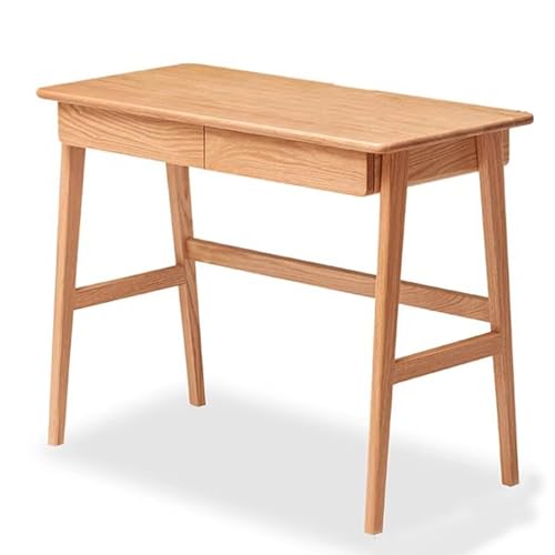 SZKTHD Massivholz-Schreibtisch Mit Schublade Schreibtisch Aus Gummibaumholz Für Homeoffice Schlafzimmer Oder Arbeitszimmer Minimalistischer Computertisch Aus Holz(100x48x75cm) von SZKTHD