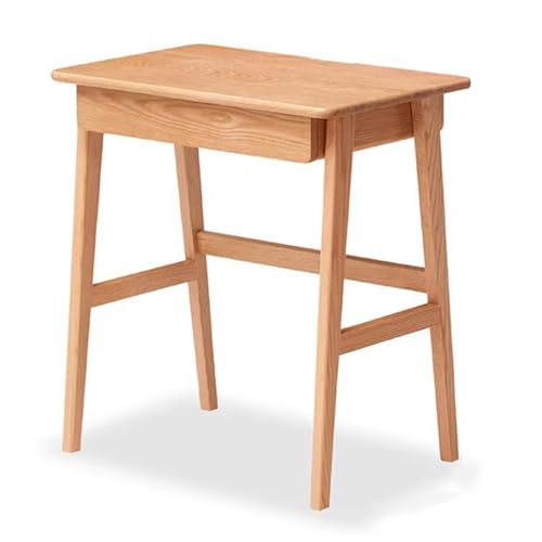 SZKTHD Massivholz-Schreibtisch Mit Schublade Schreibtisch Aus Gummibaumholz Für Homeoffice Schlafzimmer Oder Arbeitszimmer Minimalistischer Computertisch Aus Holz(80x45x75cm) von SZKTHD