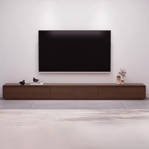 SZKTHD Niedriger TV-Schrank Fürs Wohnzimmer Modernes Langes TV-Möbel Mit Stauraum Walnussfarbe(280CM/110.2IN) von SZKTHD
