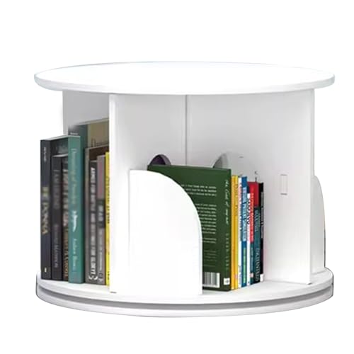 SZKTHD Schreibtisch-Bücherregal, Kinder-Bücherregal, drehbar, weiß, Schreibtisch-Aufbewahrungsregal, kleines Bücherregal (46 x 46 x 35 cm) von SZKTHD