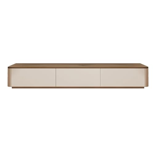 SZKTHD Stand-TV-Schrank Mit Abgerundeten Ecken TV-Bank Fürs Wohnzimmer Walnuss-Arbeitsplatte Multimedia-Konsole(280x30x29cm) von SZKTHD