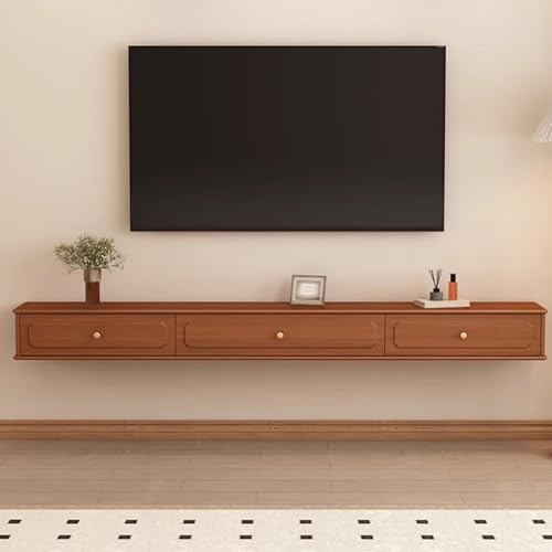 SZKTHD TV-Wandschrank Aus Massivholz Schwebendes TV-Möbel Fürs Wohnzimmer Retro-Schranktür Medienwandschrank(140CM/55.1IN) von SZKTHD