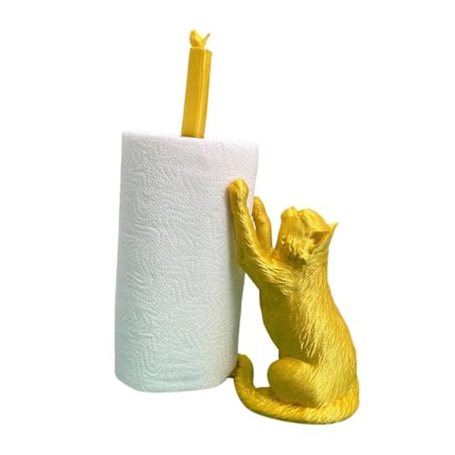 Harz Katze Papier Handtuch Halter Handgemachte Tischplatte Toilettenpapier Halter Serviette Küche Liefert Tissue Lagerung Rack Küche(Yellow) von SZLAHLZR