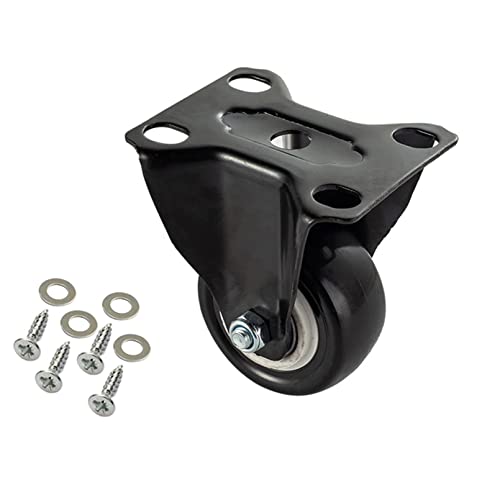 Bockrolle,4 Stück Schwarz Möbelrollen Klein Plattenrollen,38mm Rollen für Möbel,Tragkraft Max. 60 KG pro Rollen | Kugellager | Polyurethan | Geräuschlose Räder,16 Schrauben (1.5"/38mm,4xBockrolle) von SZLXJMFL