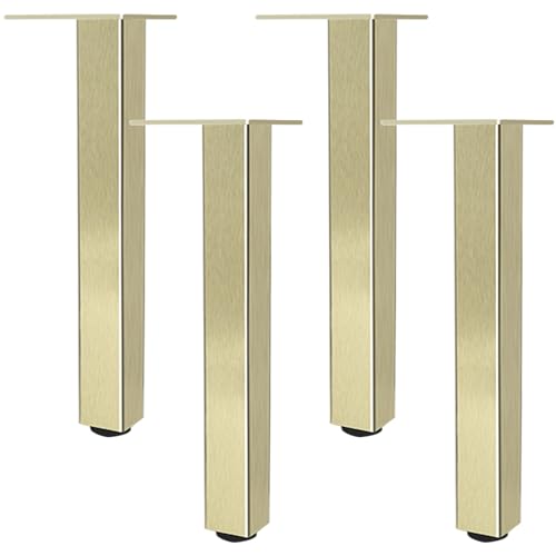 Couch Füße, 4 Stück Möbelfüße Verstellbar Möbelfüße Gold Sockelfüße Aluminiumlegierung | Eloxierte Oberfläche Tischbeine Höhe: 6-40cm Schlafcouchfüße Bankbeine Ottoman Schränke Regal-37cm/14.6" von SZLXJMFL