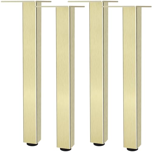 Couch Füße, 4 Stück Möbelfüße Verstellbar Möbelfüße Gold Sockelfüße Aluminiumlegierung | Eloxierte Oberfläche Tischbeine Höhe: 6-40cm Schlafcouchfüße Bankbeine Ottoman Schränke Regal-50cm/19.7" von SZLXJMFL