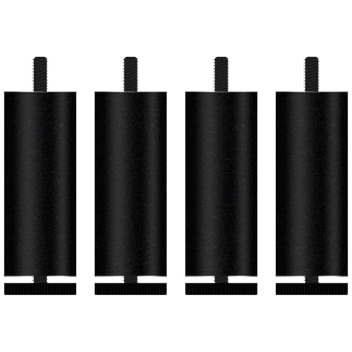 Metallfüße Schwarz, 4er Set Möbelfüsse Höhenverstellbare Mobelbeine Rund Möbelfüsse Aluminiumlegierung | Eloxierte Oberfläche Stützfüße Optionale Höhe: 6-30cm Tischfüße Sockelfuße Kommode 25cm/9.8" von SZLXJMFL