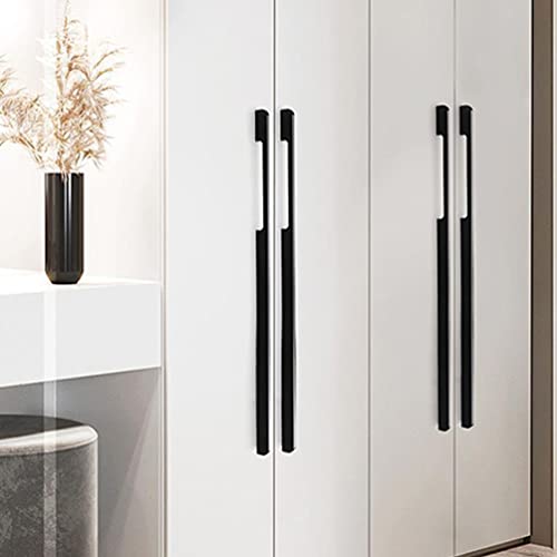 Möbel Griffen Schwarz Lang, 2 Stück Schrankgriffe Modern, Massive Aluminiumlegierung | Eloxierte Oberfläche, Länge: 60 - 1000 mm Bügelgriff, Schrank Zieht Griffe Küchenschrank Türgriffe-500mm/19.7in von SZLXJMFL