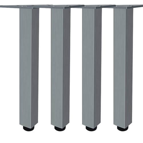 Möbelfüße Höhenversteller, 4 Stück Möbelfüße Grau Möbelbeine Metall Tischbeine Outdoor Aluminiumlegierung | Eloxierte Oberfläche Sofafüße Optionale Höhe: 6-40cm Bank Füße Couchtisch-37cm/14.6" von SZLXJMFL