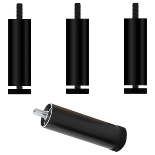 Möbelfüße M10, Möbelfüsse Rund Möbelfüsse Schwarz Sofasfüße Aluminiumlegierung | Eloxierte Oberfläche Optionale Höhe:6-40cm Couchtischbeine Tischfüße Kommode Schrank Küche Nachttisch Rahmen 20cm/7.9" von SZLXJMFL