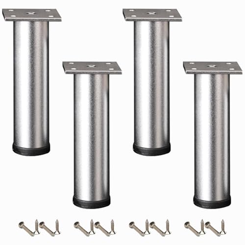 Möbelfüße Metall, 4 Stück Möbelfüße Verstellbar Tischbeine Couchtisch Silber Tischbeine Esstisch Aluminiumlegierung | Eloxierte Oberfläche Sofafüße Optionale Höhe: 6-40cm Couch Füße 25cm/9.8" von SZLXJMFL
