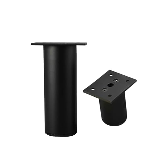 Möbelfüße Schwarz, 4 Stück Verstellbar Möbelfüsse Rundprofil Aluminiumlegierung | Eloxierte Oberfläche Möbelbeine Höhe: 6-40cm Sockelfuß Schrank Füße Couchtisch Beine Tischfüße Sofasfüße 18cm/7.1" von SZLXJMFL