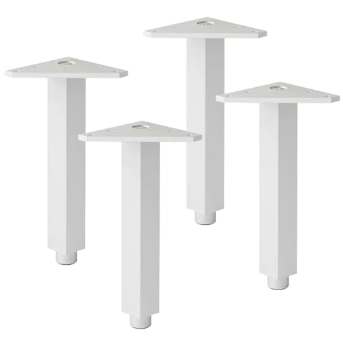 Möbelfüße Verstellbar, 4 Stück Mobelbeine Silber Möbelfüsse Eckig Stützfüße Aluminiumlegierung | Eloxierte Oberfläche Optionale Höhe: 6-30cm Sockelfuße TV Schrank Beine Sideboard Beine 18cm/7" von SZLXJMFL