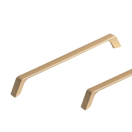 Möbelgriff Gold Lang, 2 Stück Schrankgriffe Zinklegierung Griffen | Sprühfarbe, Schubladengriffe Lochabstand 256mm Küchengriffe Goldfarben Schrank Zieht Griffe Küchenschrank Bügelgriff 256mm/10.1in von SZLXJMFL