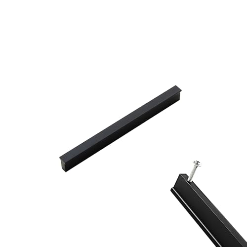 Möbelgriffe 160mm Schwarz, 2 Stück Schrankgriffe Aluminiumlegierung Griffen | Sprühfarbe, Schubladengriffe Lochabstand: 64-1160 mm Schublade Türgriff Küchengriff Griffe für Kleiderschrank 160mm/6.3in von SZLXJMFL