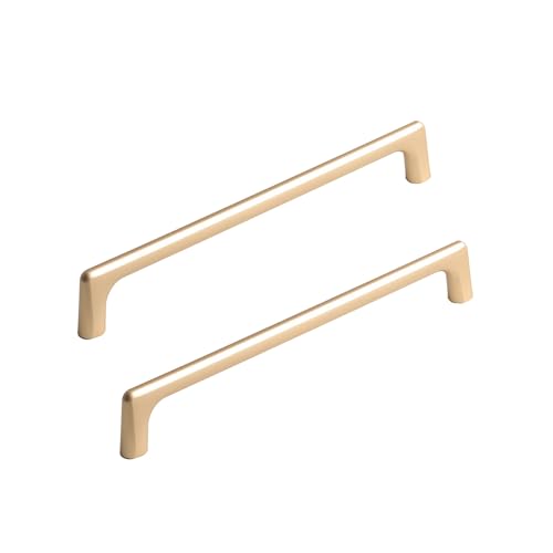 Möbelgriffe Gold Lang, 2 Stück Küchengriffe Zinklegierung Griffen | Sprühfarbe, Schubladengriffe Lochabstand 256mm Bügelgriff Schrankgriffe Schubladen Goldfarben Griffe für Kleiderschrank 256mm/10.1in von SZLXJMFL