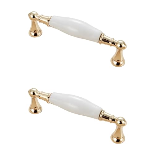 Möbelgriffe Vintage Gold, 2 Stück Küchengriffe Hochwertige Keramik | Gebürstet, Schrankgriffe Lochabstand 96mm Türgriffe Bügelgriff Schubladengriffe Griffe für Küchenschränke Vintage 96mm/3.8in Möbelgriffe Vintage Gold, 2 Stück Küchengriffe Hochwertige Keramik | Gebürstet, Schrankgriffe Lochabstand 96mm Türgriffe Bügelgriff Schubladengriffe Griffe für Küchenschränke Vintage 96mm/3.8in von SZLXJMFL