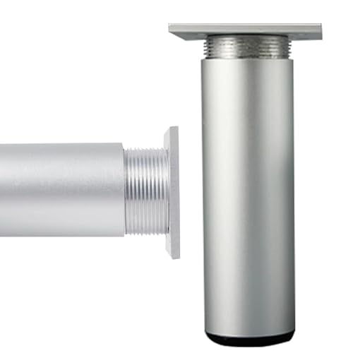 SZLXJMFL 4 Stück Tischbeine Silbere, Rundprofil Aluminiumlegierung | Eloxierte Oberfläche Höhe:6-40cm Geeignet für Tischfüße Sofafüße 12cm/4.7" von SZLXJMFL