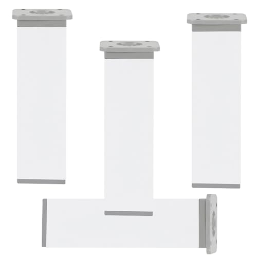 SZLXJMFL 4er Set Sofasbeine Höhenverstellbare, Sofasfüße Weiß Sofasfüsse Quadrat Aluminiumlegierung | Eloxierte Oberfläche Mobelbeine Optionale Höhe: 6-40cm Schlafcouchfüße Ecksofa Beine 25cm/9.8" von SZLXJMFL
