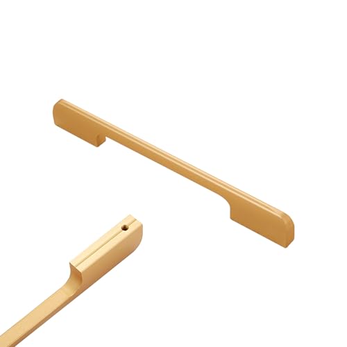 SZLXJMFL Küchengriffe Gold Matt, 2 Stück Möbelgriffe Aluminiumlegierung Griffen | Eloxierte, Schubladengriffe Lochabstand: 96-1160 mm Schrankgriffe Goldfarben Griffe für Kleiderschrank 256mm/10.1in von SZLXJMFL