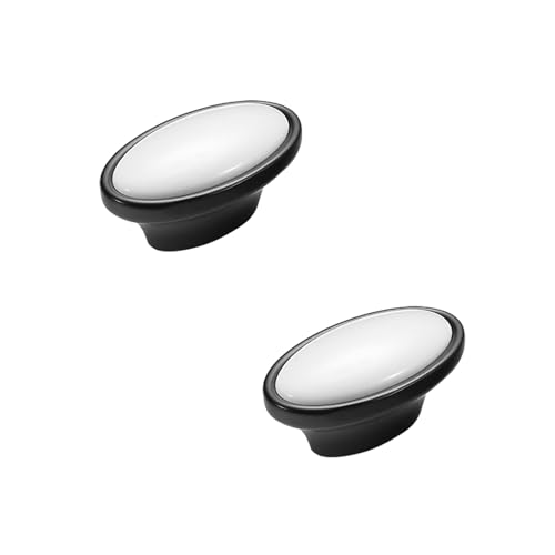 SZLXJMFL Küchengriffe Modern,2 Stück Möbelgriffe Weiß+Schwarz, Eloxierte Oberfläche | Hochwertige Keramik,Lochzentren: 96-128mm Bügelgriff, Schrankgriffe-56mm/2.2in von SZLXJMFL