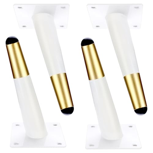 SZLXJMFL Möbelfüsse Konisch, 4 Stück Mobelbeine Ersatz Möbelfüße Weiß mit Gold Sofasfüße Kaltgewalztem Stahl | Eloxierte Oberfläche Stützfüße Höhe: 10-15cm Couchtischbeine Badezimmerschrank 15cm/6" SZLXJMFL Möbelfüsse Konisch, 4 Stück Mobelbeine Ersatz Möbelfüße Weiß mit Gold Sofasfüße Kaltgewalztem Stahl | Eloxierte Oberfläche Stützfüße Höhe: 10-15cm Couchtischbeine Badezimmerschrank 15cm/6" von SZLXJMFL