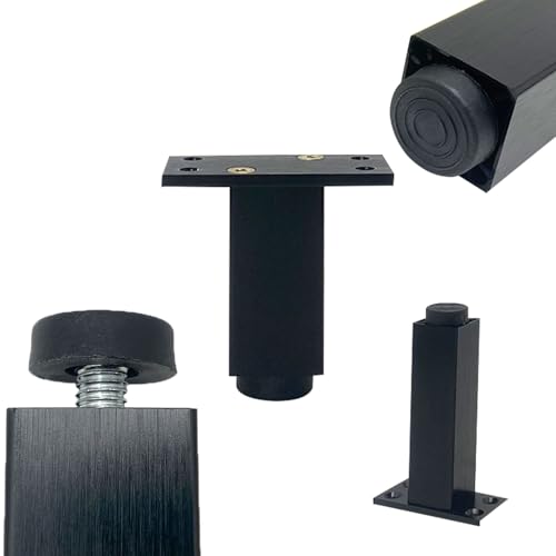 SZLXJMFL Möbelfüße Metall, 4 Stück Mobelbeine Verstellbar Möbelfüsse Schwarz Sofasfüße Aluminiumlegierung | Eloxierte Oberfläche Stützfüße Optionale Höhe: 6-40cm Stützfüße Sockelfuße 12cm/4.7" von SZLXJMFL