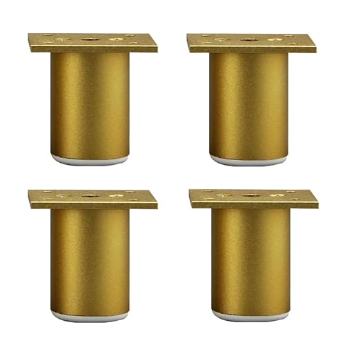 SZLXJMFL Möbelfüße Metall, 4 Stück Möbelfüße Golde Rundprofil Aluminiu-Moberfläche Eloxierte Höhe: 6-40cm Geeignet für Unterschrankfüße Couchtischfüße 10cm/3.9“ von SZLXJMFL