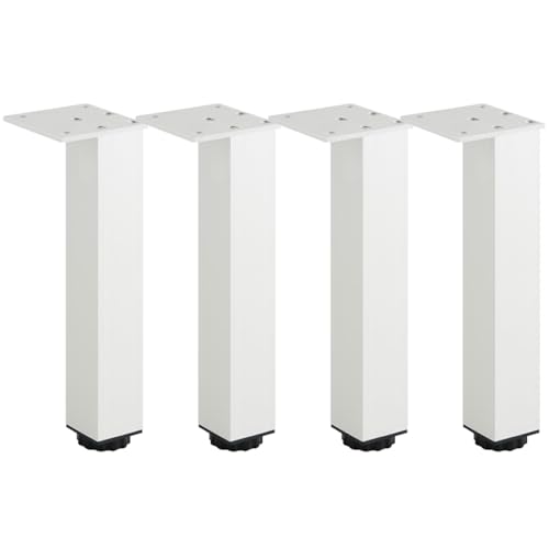 SZLXJMFL Möbelfüße Silber，4 Stück Verstellbar Möbelfüsse Quadrat Aluminiumlegierung | Eloxierte Oberfläche Möbelbeine Höhe: 3-40cm Sockelfuß Schrank Füße Couchtisch Beine Tischfüße Sofasfüße 6cm/2.4" von SZLXJMFL
