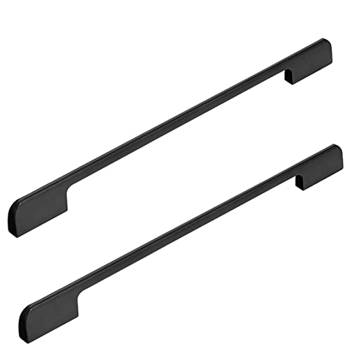 SZLXJMFL Möbelgriff Schwarz Lang, 2 Stück Schrankgriffe Modern, Massive Aluminiumlegierung | Eloxierte Oberfläche, Länge: 60-1000 mm Bügelgriff, Schrank Zieht Griffe Küchenschrank Türgriffe-178mm/7in von SZLXJMFL
