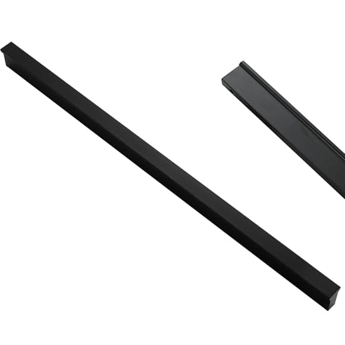 SZLXJMFL Möbelgriffe Schwarz Lang, 2 Stück Schrankgriffe Aluminiumlegierung Griffen | Eloxierte, Schubladengriffe Lochabstand: 64-1460 mm Küchengriff Schwarze Griffe für Kleiderschrank 576mm/22.7in von SZLXJMFL