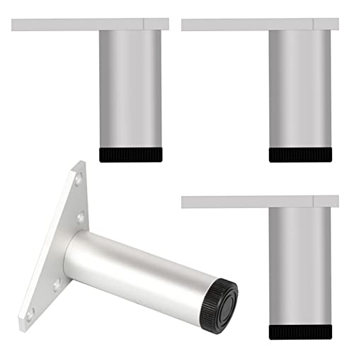 SZLXJMFL Schrankfüße Verstellbar, Möbelfüße Silber Möbelfüsse Höhe: 6-40 cm (+0.8cm) Aluminiumlegierung | Eloxierte Oberfläche | Sockelfuß Sofafüsse Möbelbeine Mit Schrauben,4× Couche beine-25cm/9.8" von SZLXJMFL