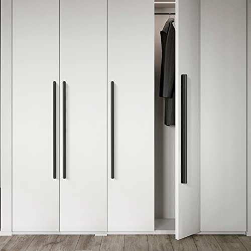 SZLXJMFL Schrankgriffe Schwarz Lang,2 Kabinett Möbelgriffe Modern, Massive Aluminium | Beschichtungsverfahren, Lochzentren: 96-1152 mm, Kleiderschrank Zieht Griffe-600mm/23.6in von SZLXJMFL