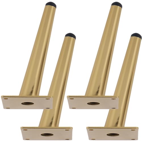 SZLXJMFL Schreibtischfüße, 4 Stück Tischfüsse Ersatz Tischbeine Gold Möbelfüsse Kaltgewalztem Stahl | Eloxierte Oberfläche Möbelfüße Höhe: 10-72cm Fernsehtischfüße Esstischbeine 40cm/15.7" von SZLXJMFL